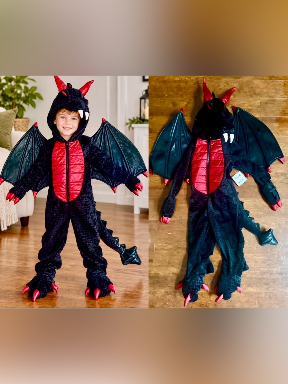 DREAM PLAY IMAGINE RED DRAGON COSTUME BOYS SIZE 3T~NWT